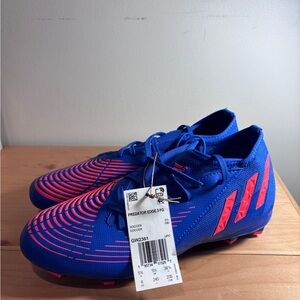 Adidas Predator Edge FG Blue with Red Accents